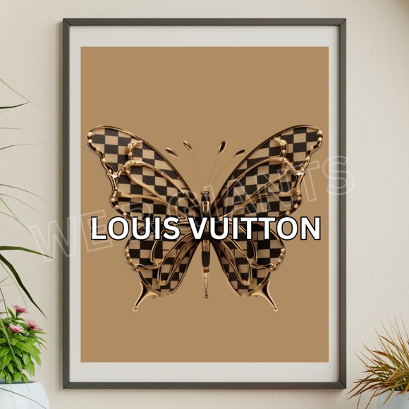 LOUIS VUITTON BUTTERFLY ART PRINT 11X14 FASHION ART VUITTON ART - Picture 1 of 2